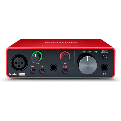 Focusrite Scarlett Solo 3rd Gen, Audio Interface, USB, Rojo